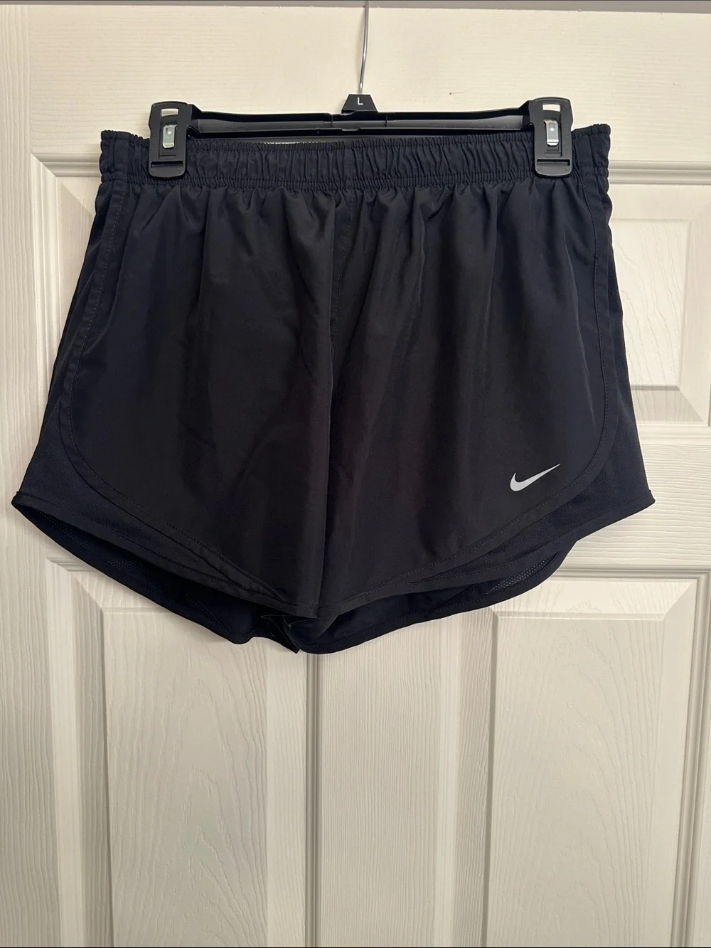 Nike Women's Black Athletic Running Shorts with Reflective Swoosh
